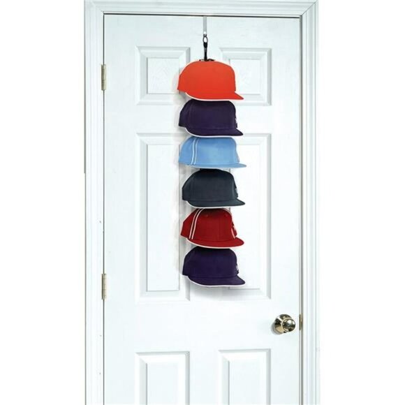 Perfect Curve Cap Rack Hat Organizer Over Door Wall Mount Holds 18 Baseball Caps - Picture 7 of 7